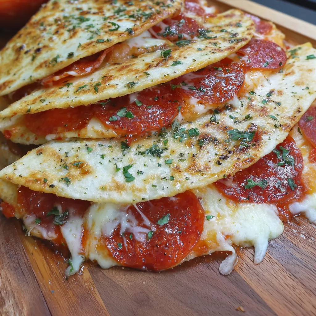 Pizza Quesadillas mit Pepperoni