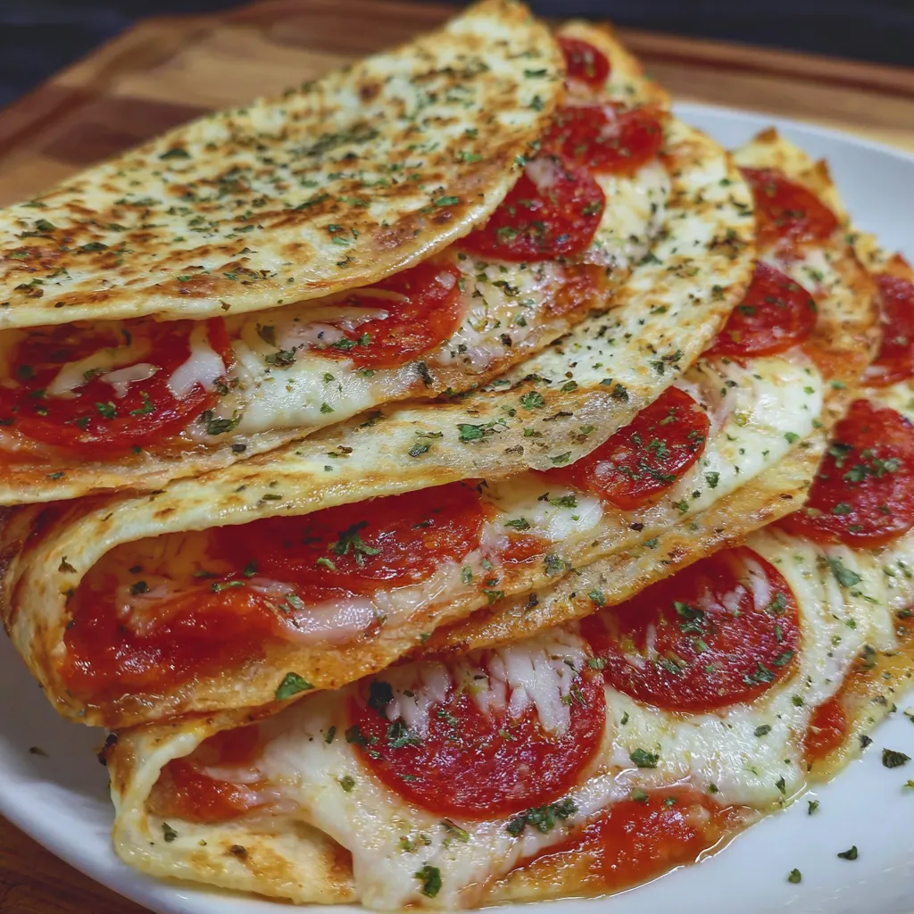 Pizza Quesadillas mit Peperoni