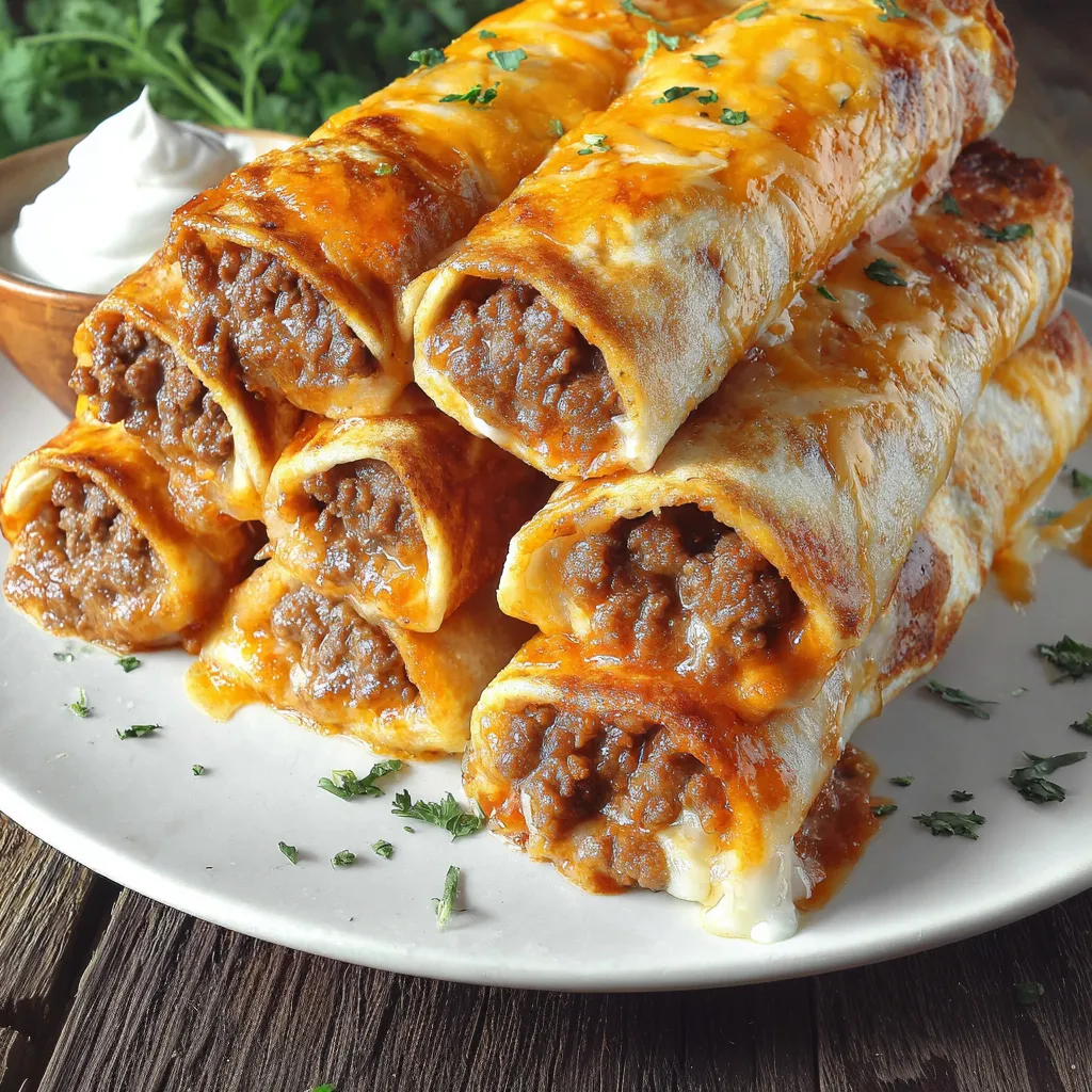 Knusprige Beef-Käse-Chimichangas