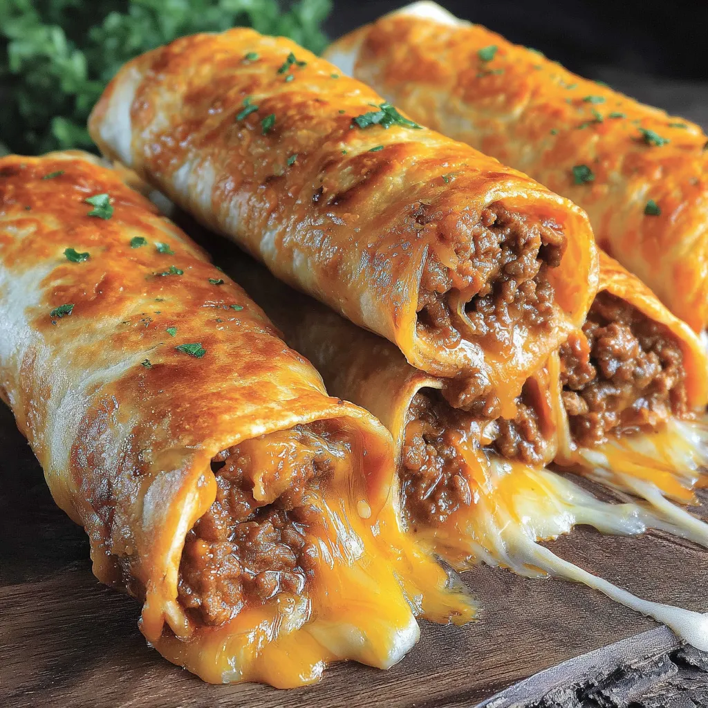 Knusprige Chimichangas mit Rind und Käse