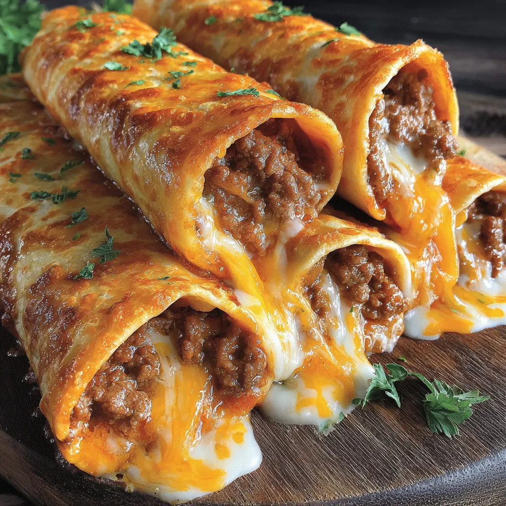 Knusprige Chimichangas mit Rind und Käse