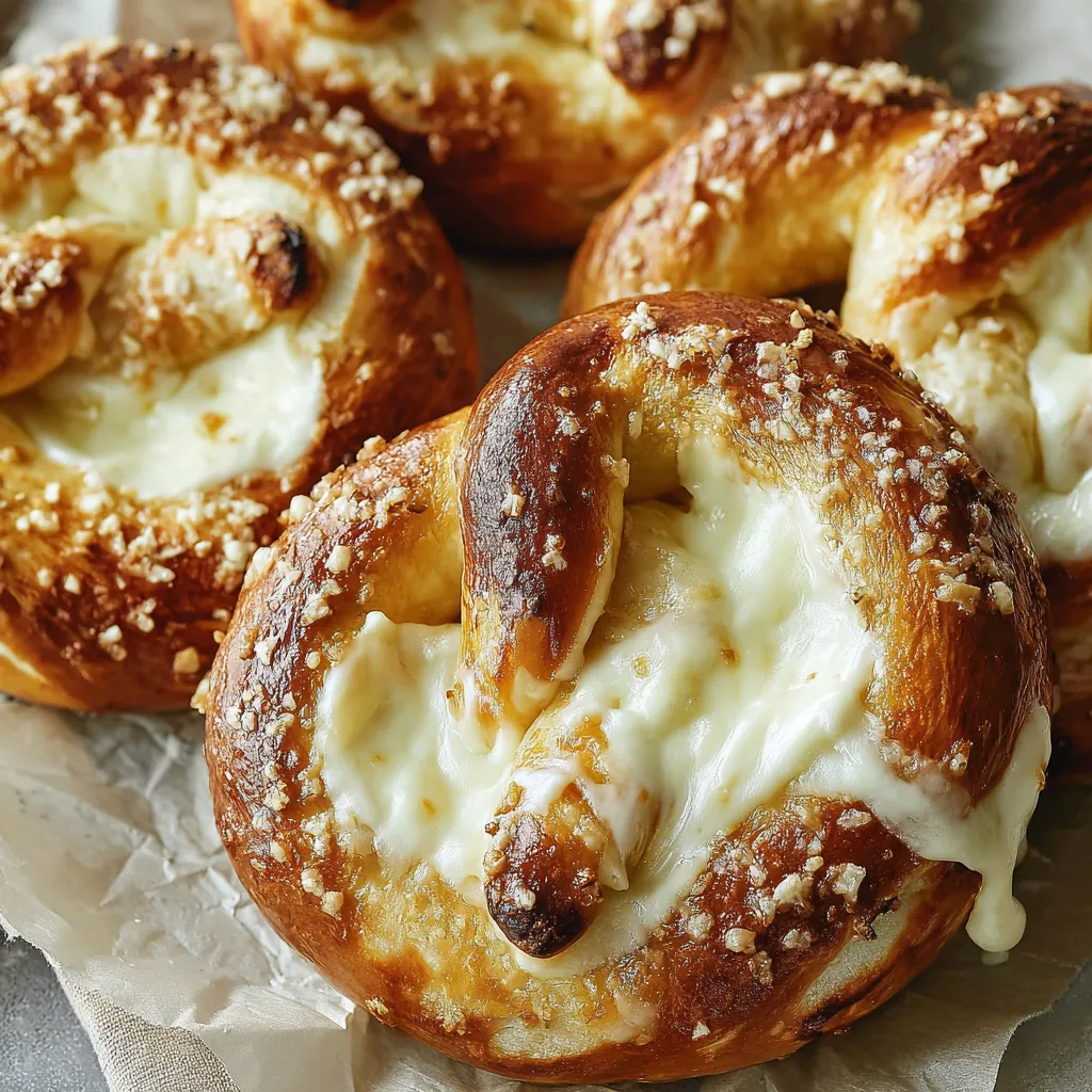 Mozzarella Gefüllte Weiche Brezeln