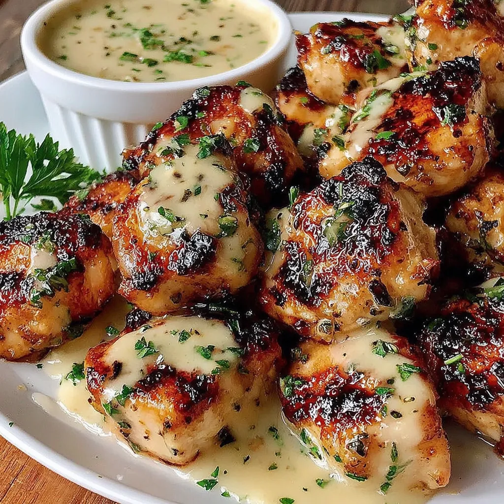 Grill-Hähnchenhappen mit Knoblauchsauce