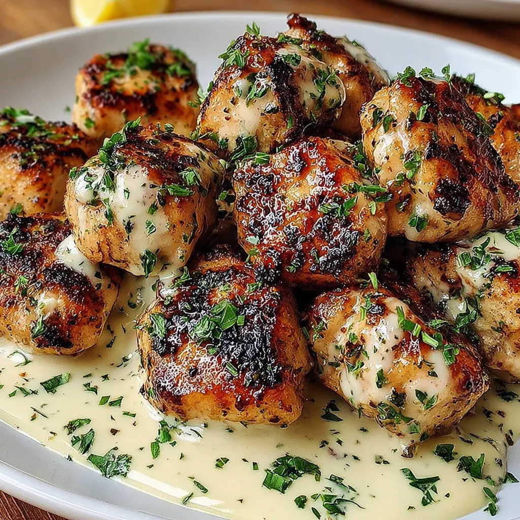 Gegrillte Hähnchenstücke Knoblauchsoße