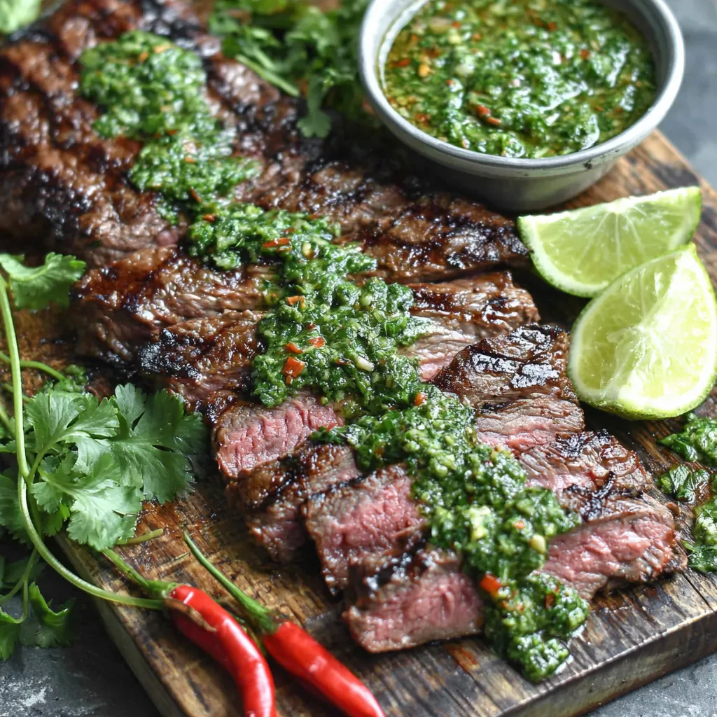 Gegrilltes Skirtsteak mit Chimichurri