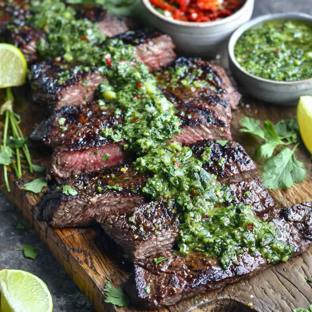 Gegrilltes Skirtsteak mit Chimichurri