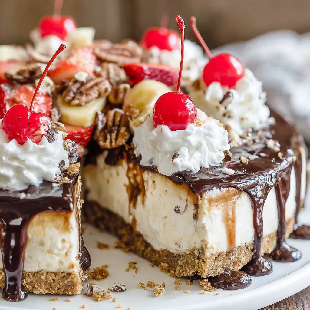 Bananen Split Käsekuchen Nachtisch