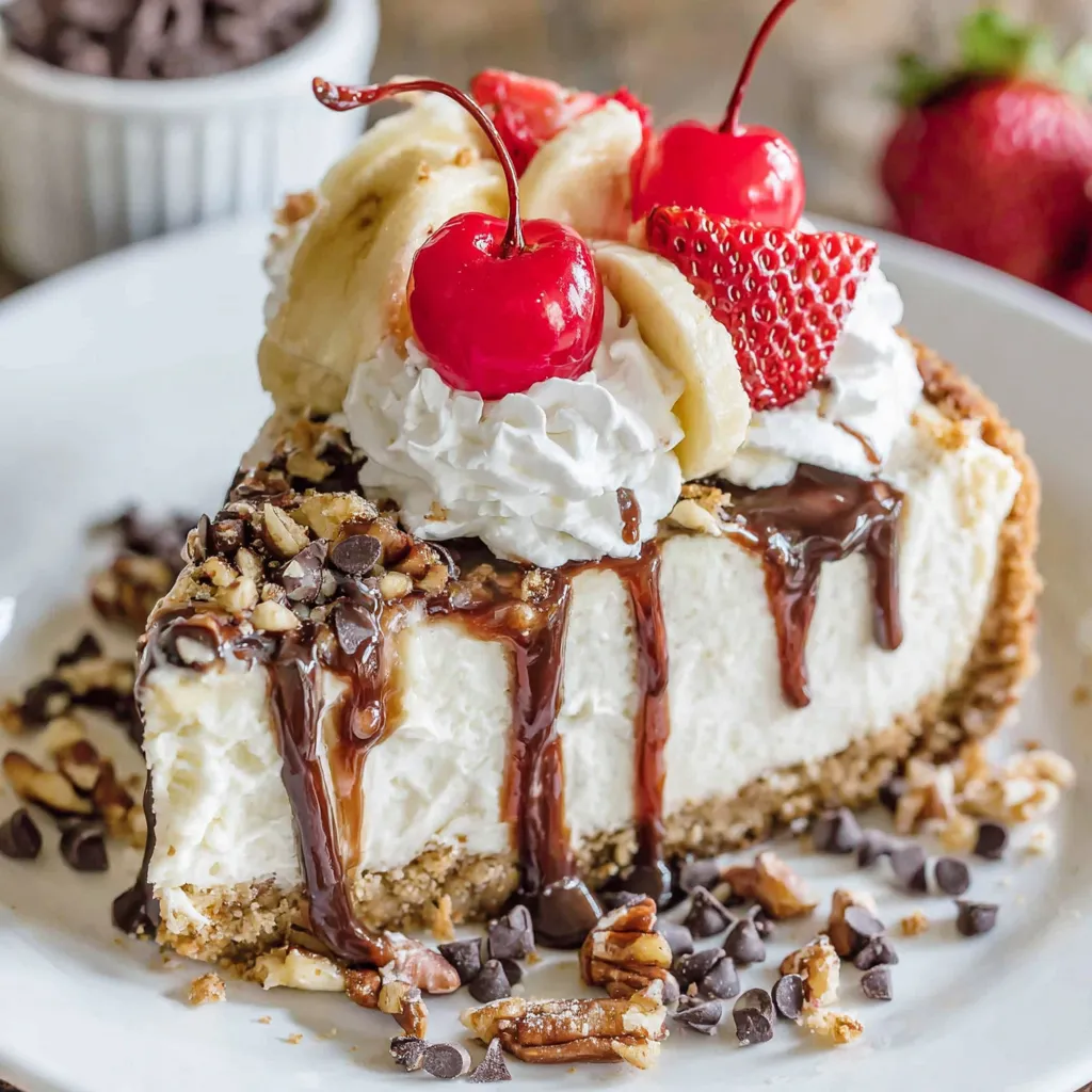 Banana Split Käsekuchen Anleitung