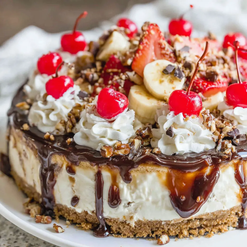 Banana Split Käsekuchen Anleitung