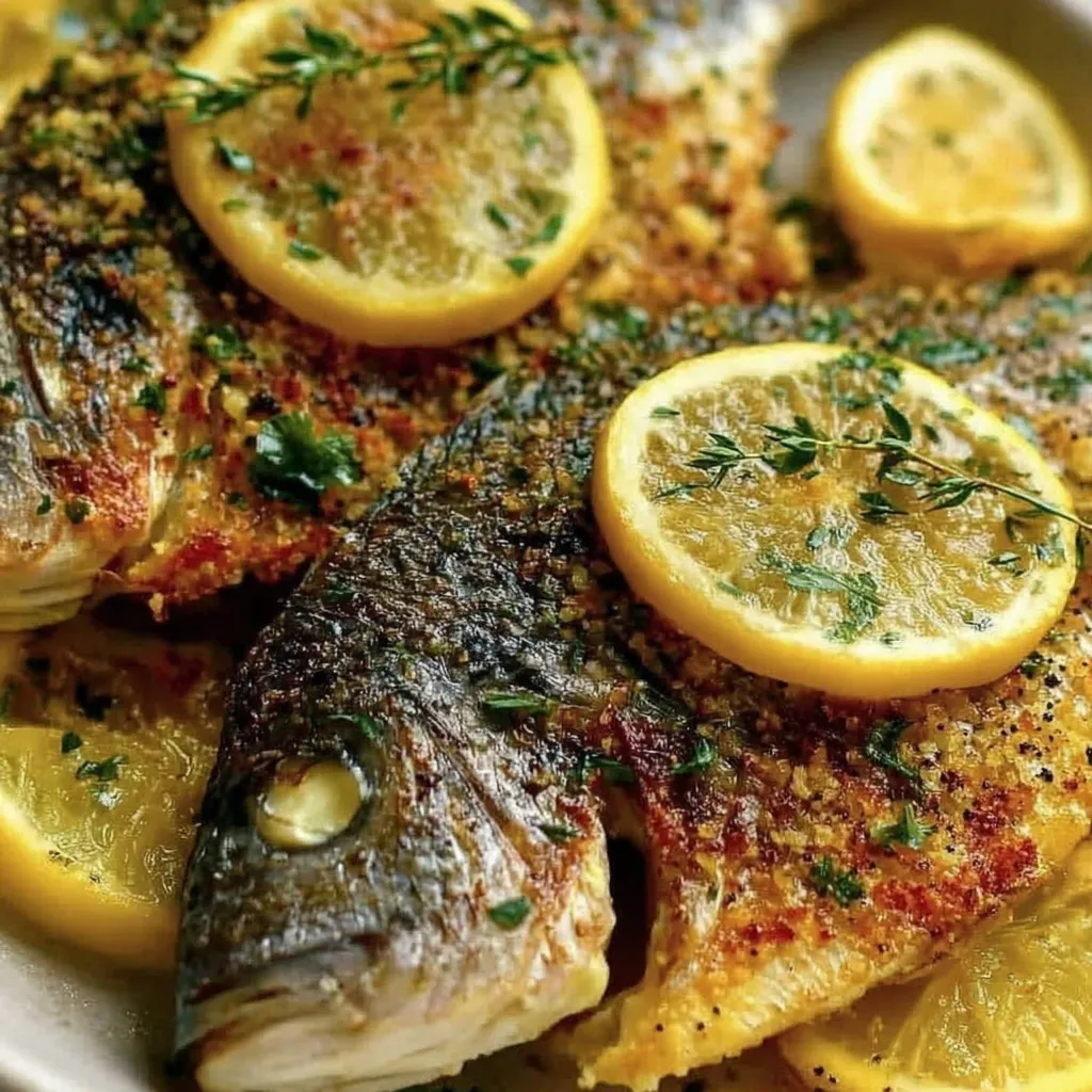Eine knusprige Dorade mit würziger Zitronenpfeffer-Kruste.
