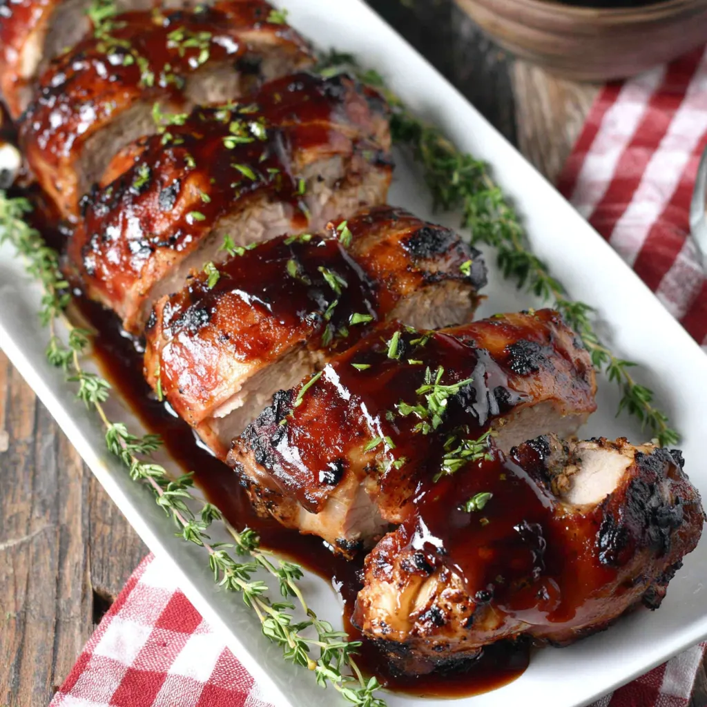 Schweinefilet im Speckmantel mit Bourbon-Soße