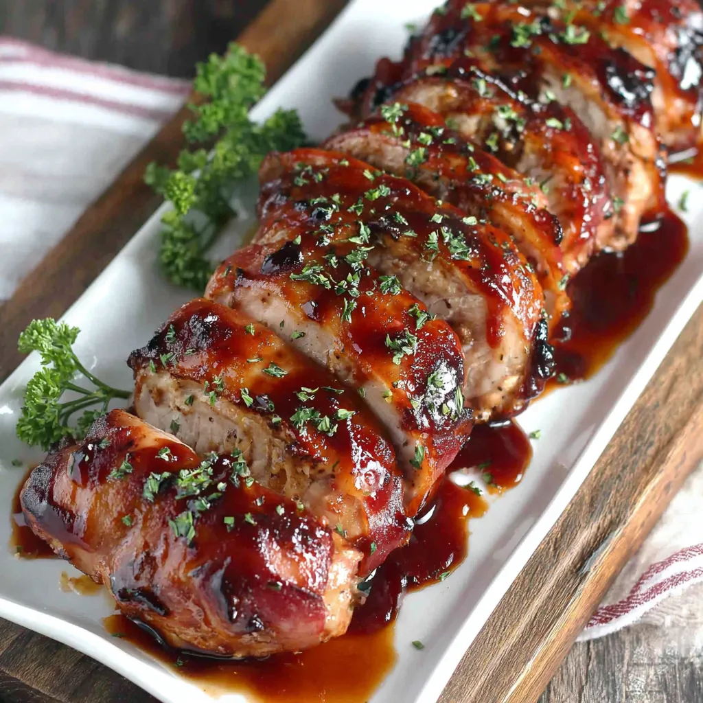Schweinefilet im Speckmantel mit Bourbon-Sauce
