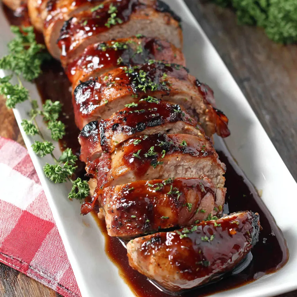 Schweinefilet im Speckmantel mit Bourbon-Sauce