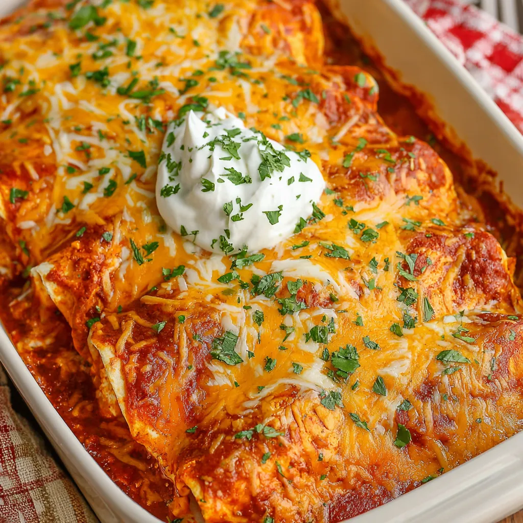 Überbackene Hähnchen-Enchiladas