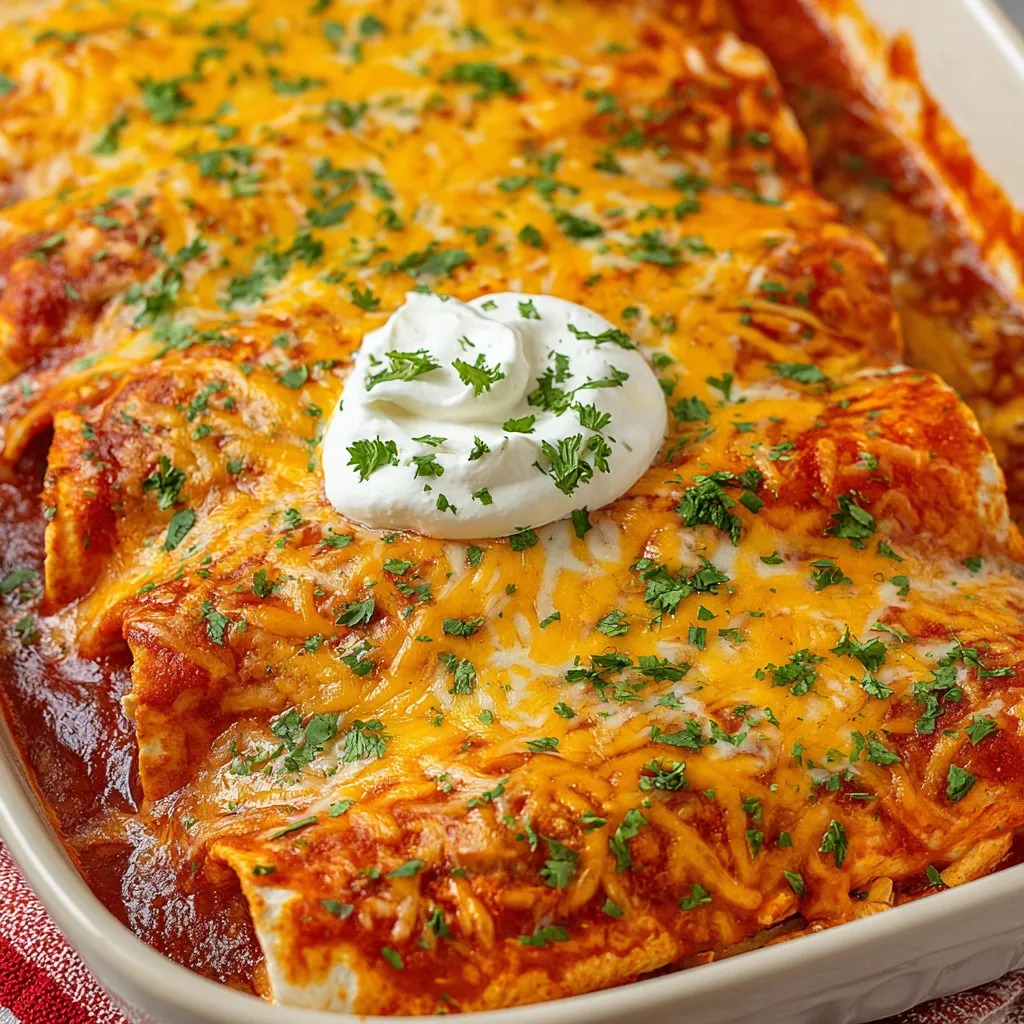 Überbackene Hähnchen-Enchiladas