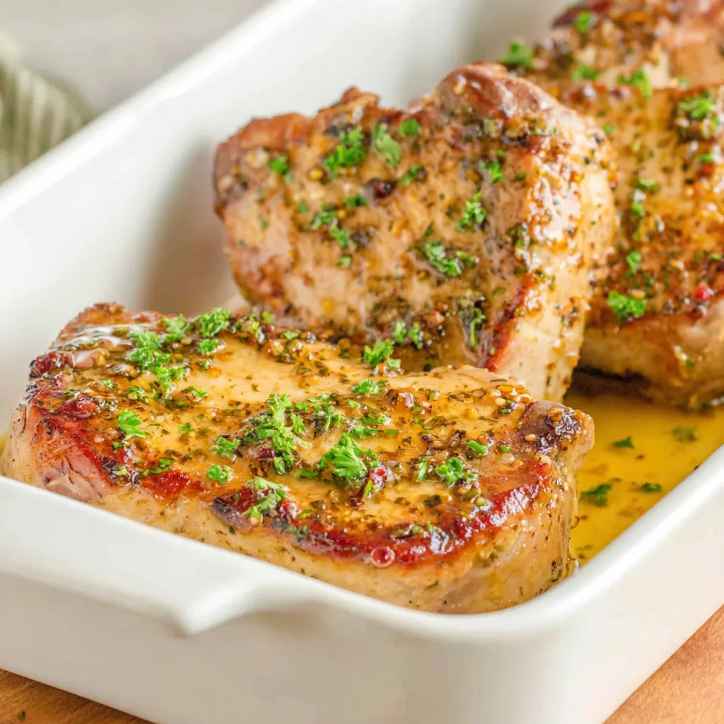 Überbackene Ranch-Butter-Schweinekoteletts