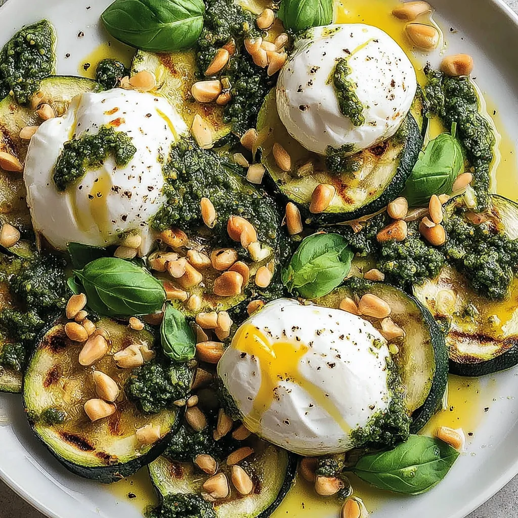 Gegrillter Zucchini-Salat mit Burrata - Sommerlich & Schnell.