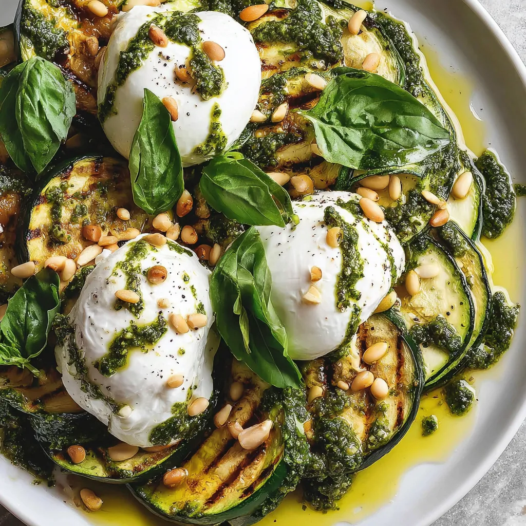 Zucchini-Salat mit Burrata.