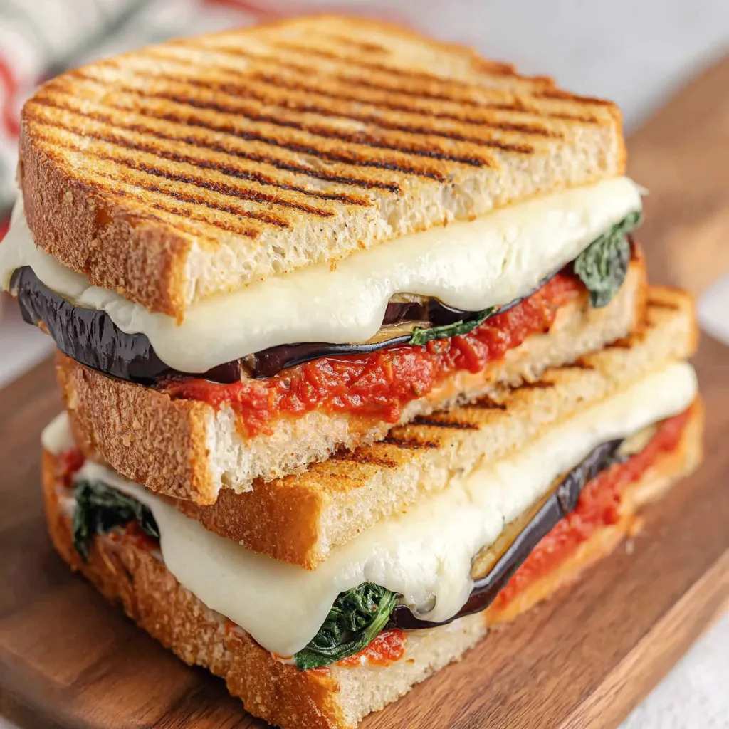 Bestes gegrilltes Auberginen-Parmesan-Panini