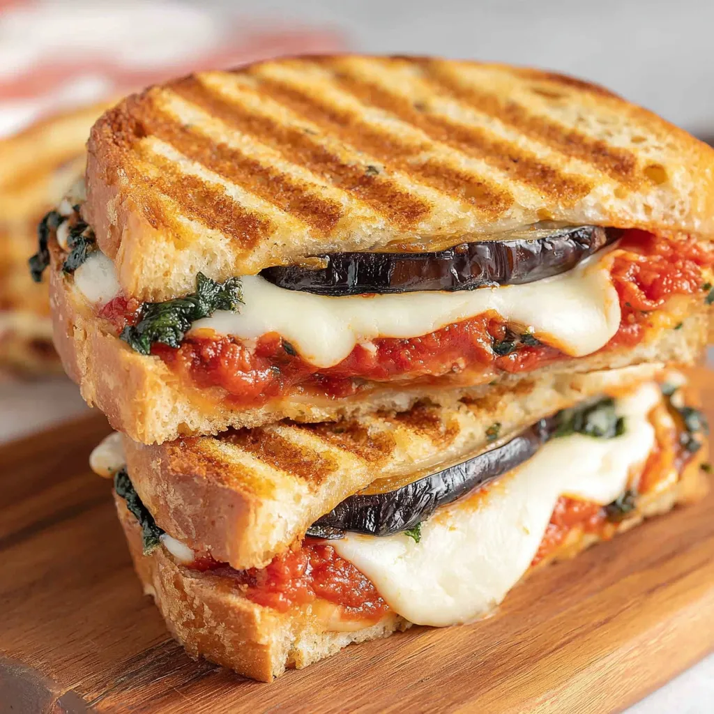 Bestes gegrilltes Auberginen-Parmesan-Panini