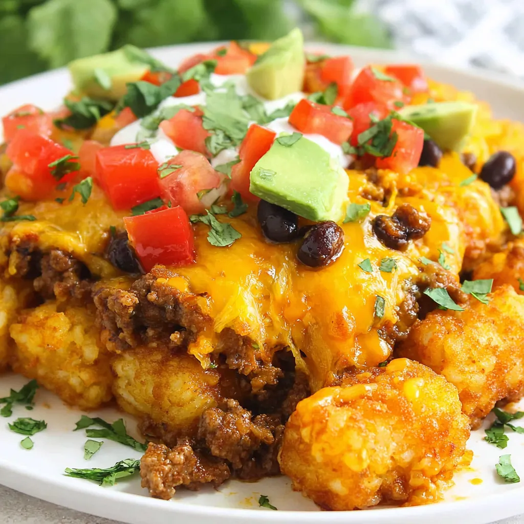 Schneller Taco-Tater-Tot-Auflauf