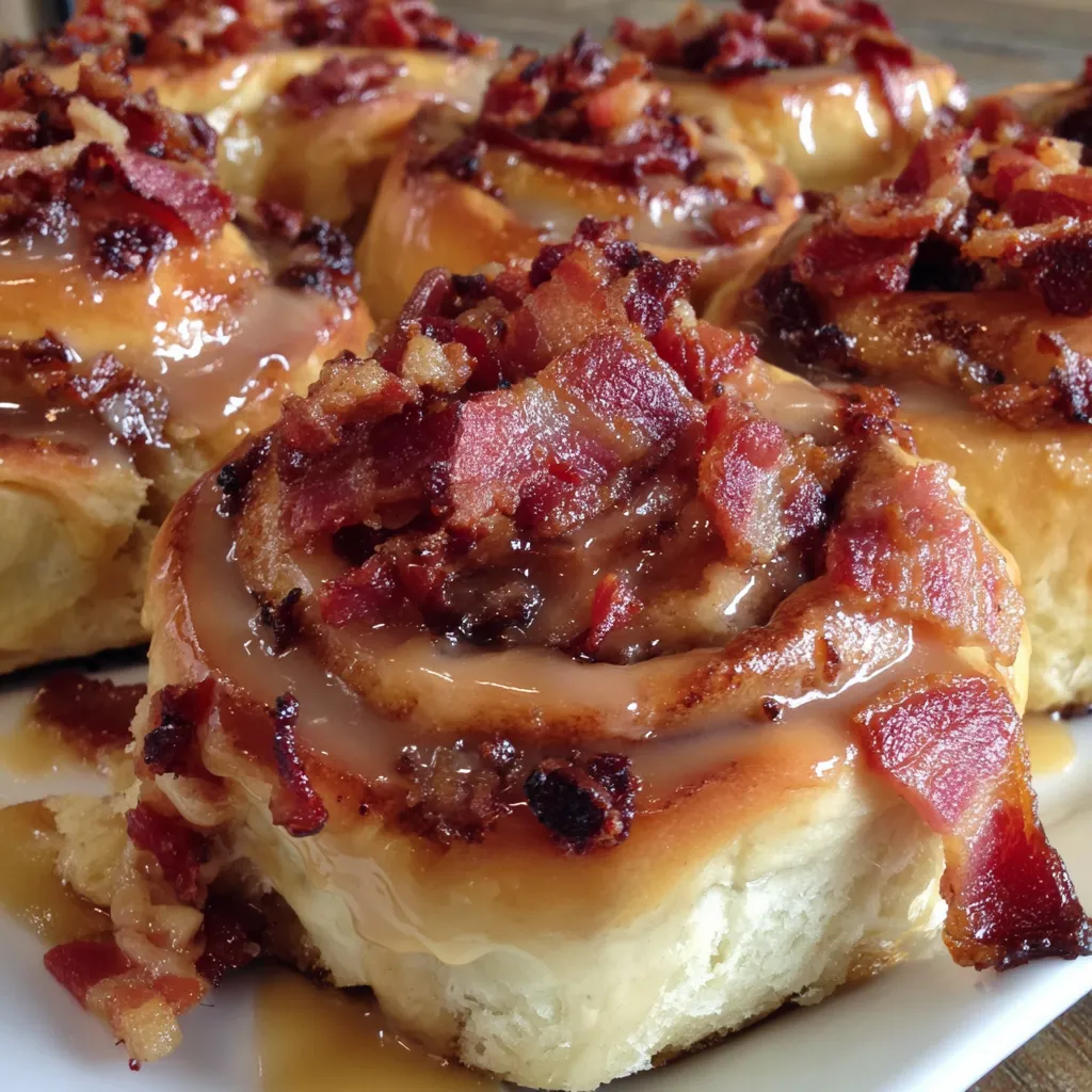Einfache Ahorn Bacon Zimtschnecken