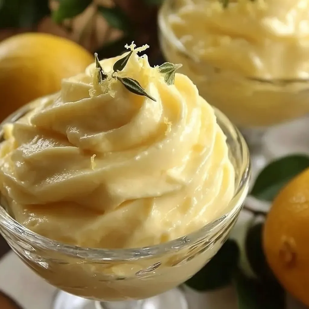 Ein Glas mit Zitronencreme, die mit Zitronen und Gewürzen zubereitet wurde.
