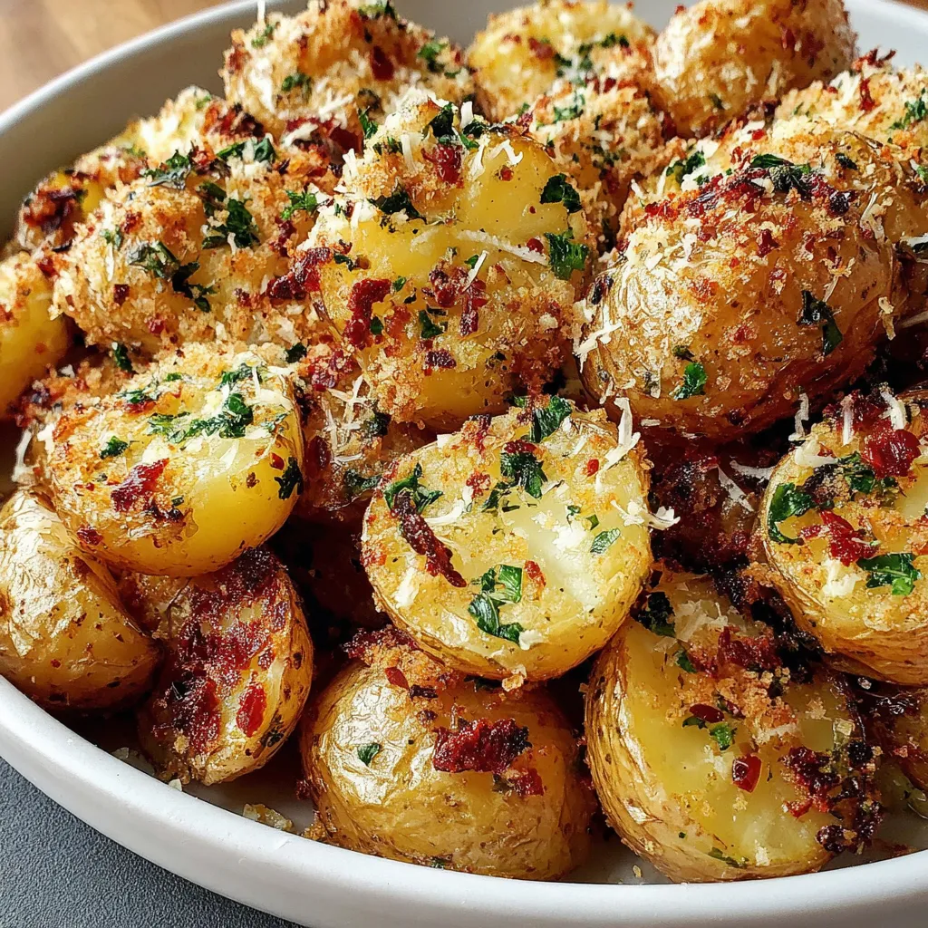 Knusprige Knoblauch Butter Parmesan Kartoffeln