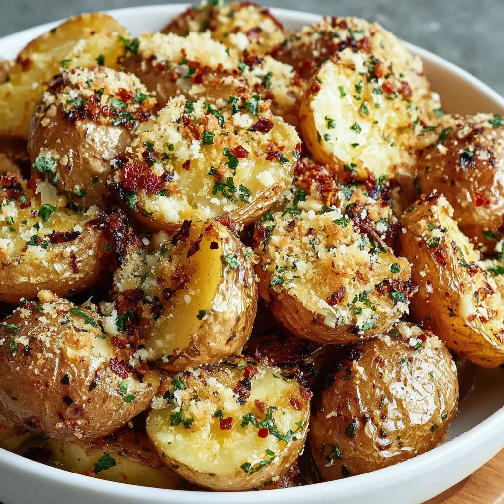 Knusprige Knoblauch-Butter-Parmesan-Kartoffeln