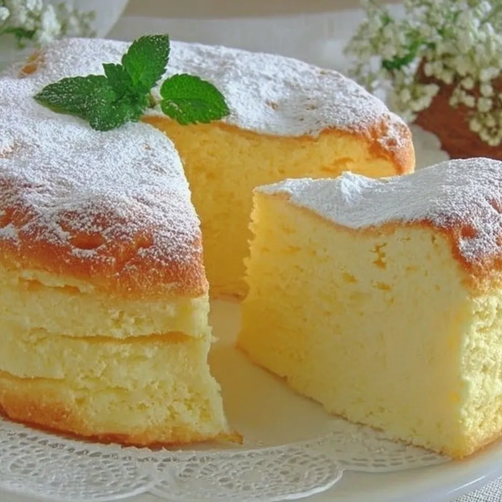 Ein Wolkenkuchen ohne Mehl auf einem weißen Teller.