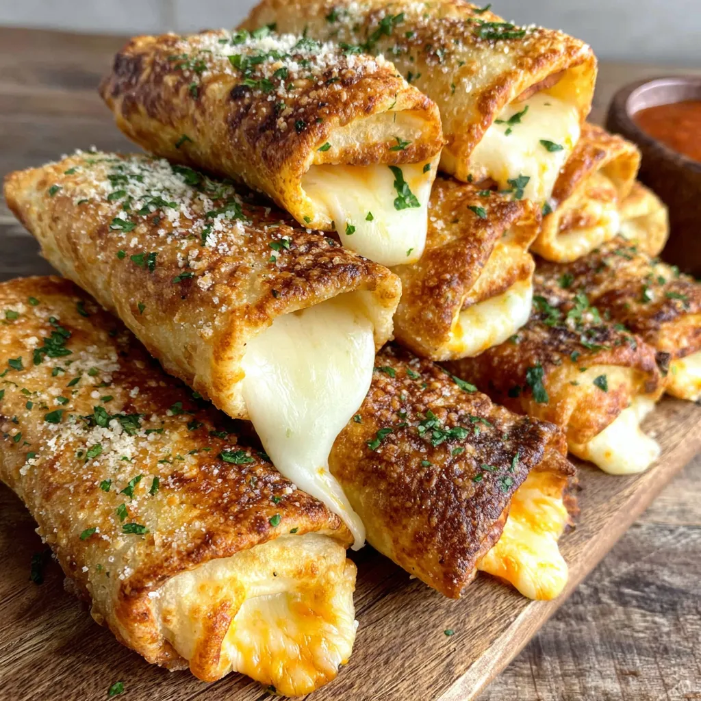 Knusprige Knoblauch-Käse-Rollups