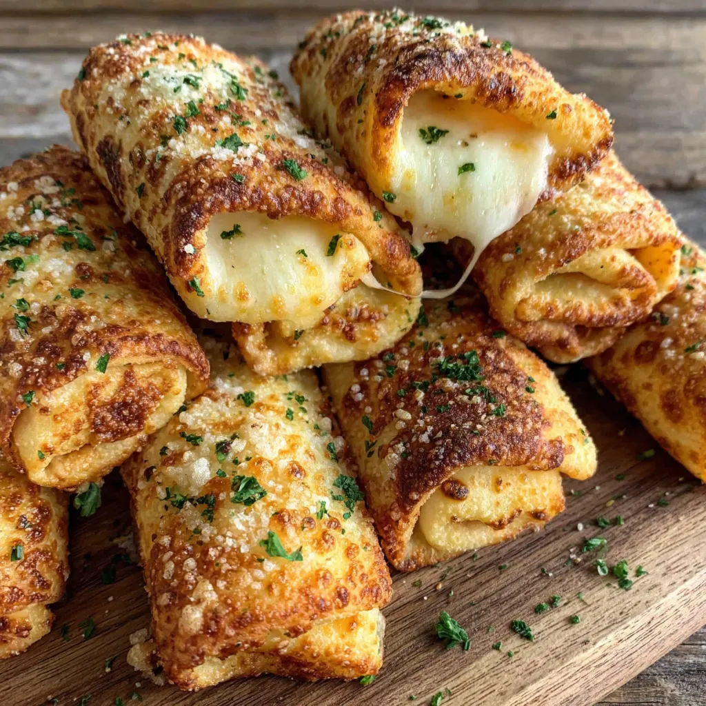 Knusprige Knoblauch-Käse-Rollups