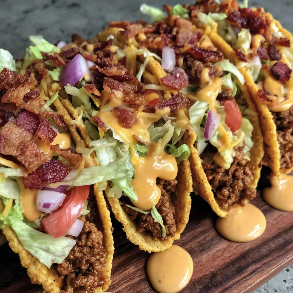 Bacon Cheeseburger Tacos