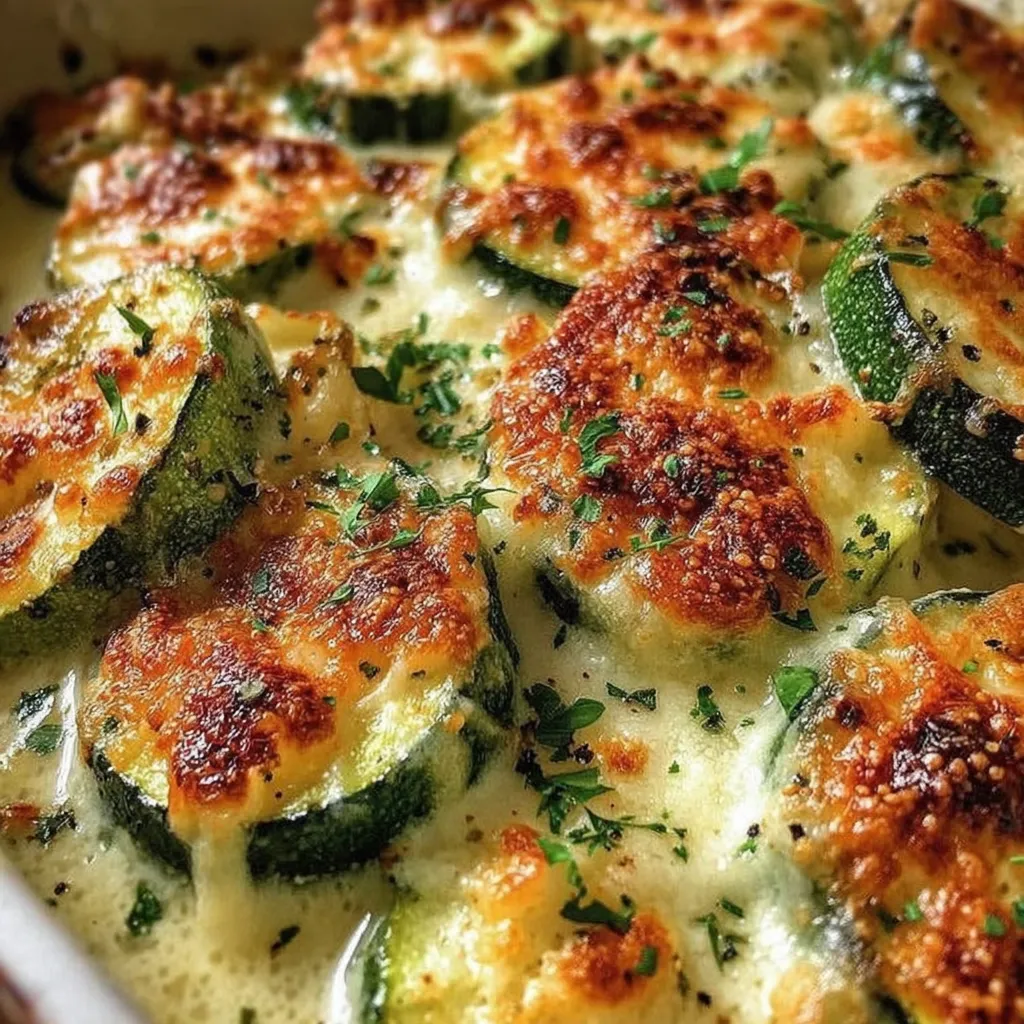 Käsige überbackene Zucchini