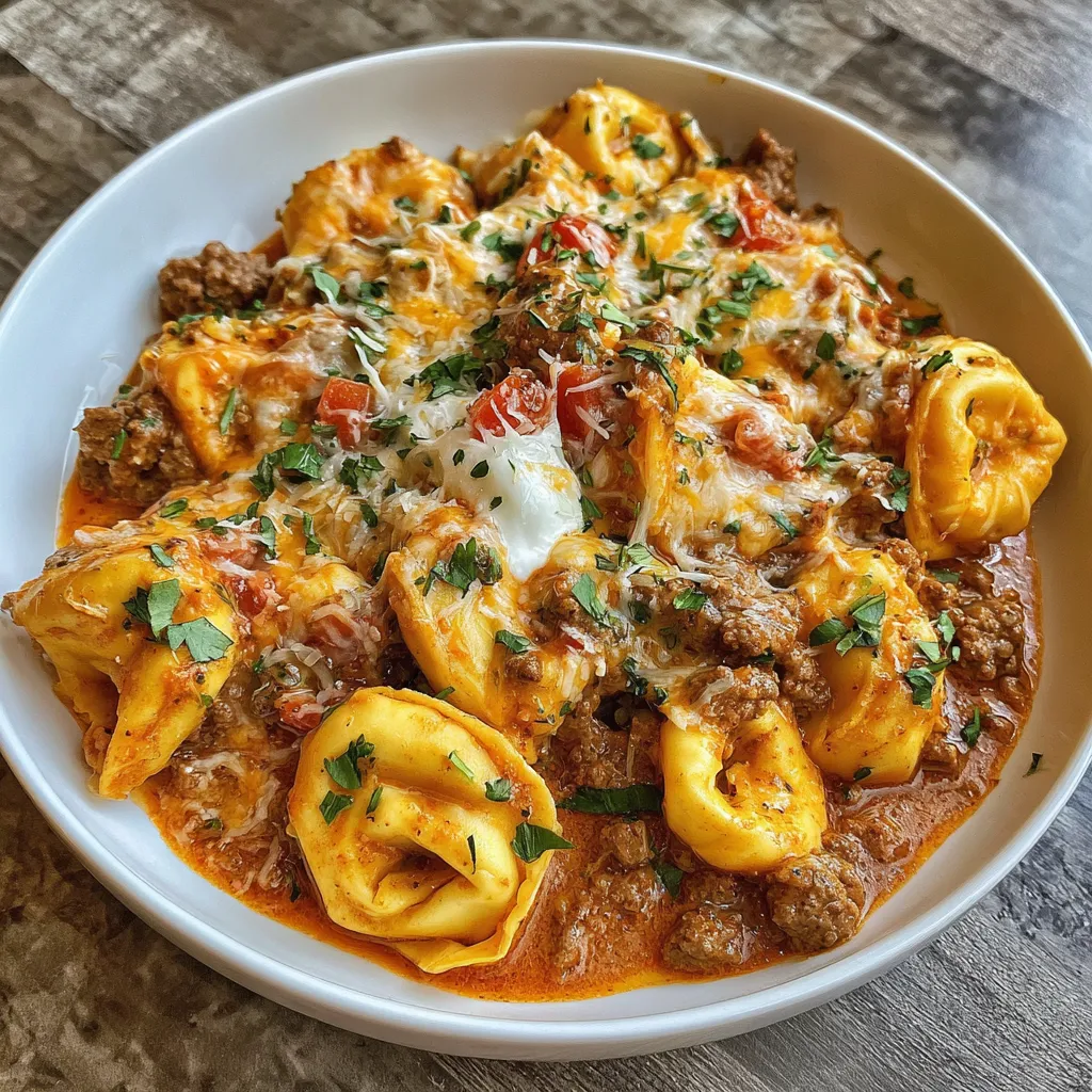 Ein-Topf-Käse-Enchilada-Tortellini mit Hackfleisch Zutaten: