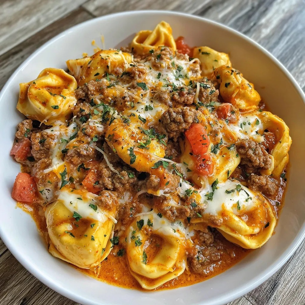 Ein-Topf-Käse-Enchilada-Tortellini mit Hackfleisch Zutaten: