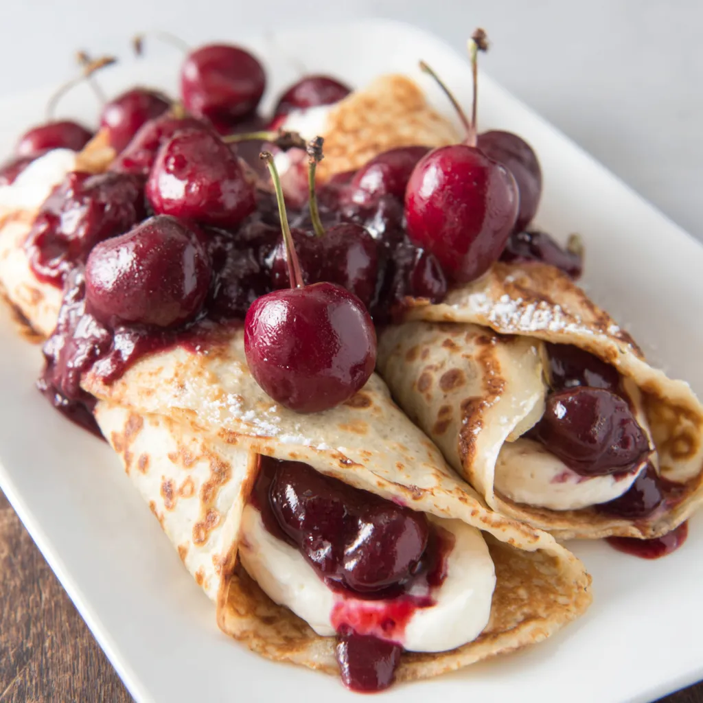 Kirsche Frischkäse Crêpes