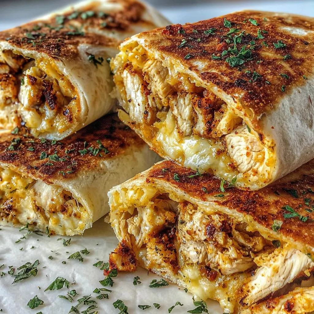 Knusprige Parmesan-Knoblauch-Hähnchen-Burritos