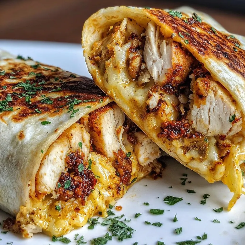 Knusprige Parmesan-Knoblauch-Hähnchen-Burritos