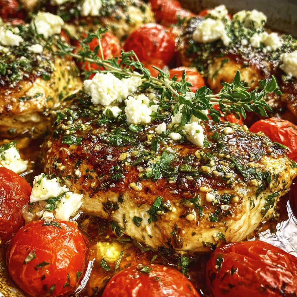A plate of food with chicken and tomatoes.
