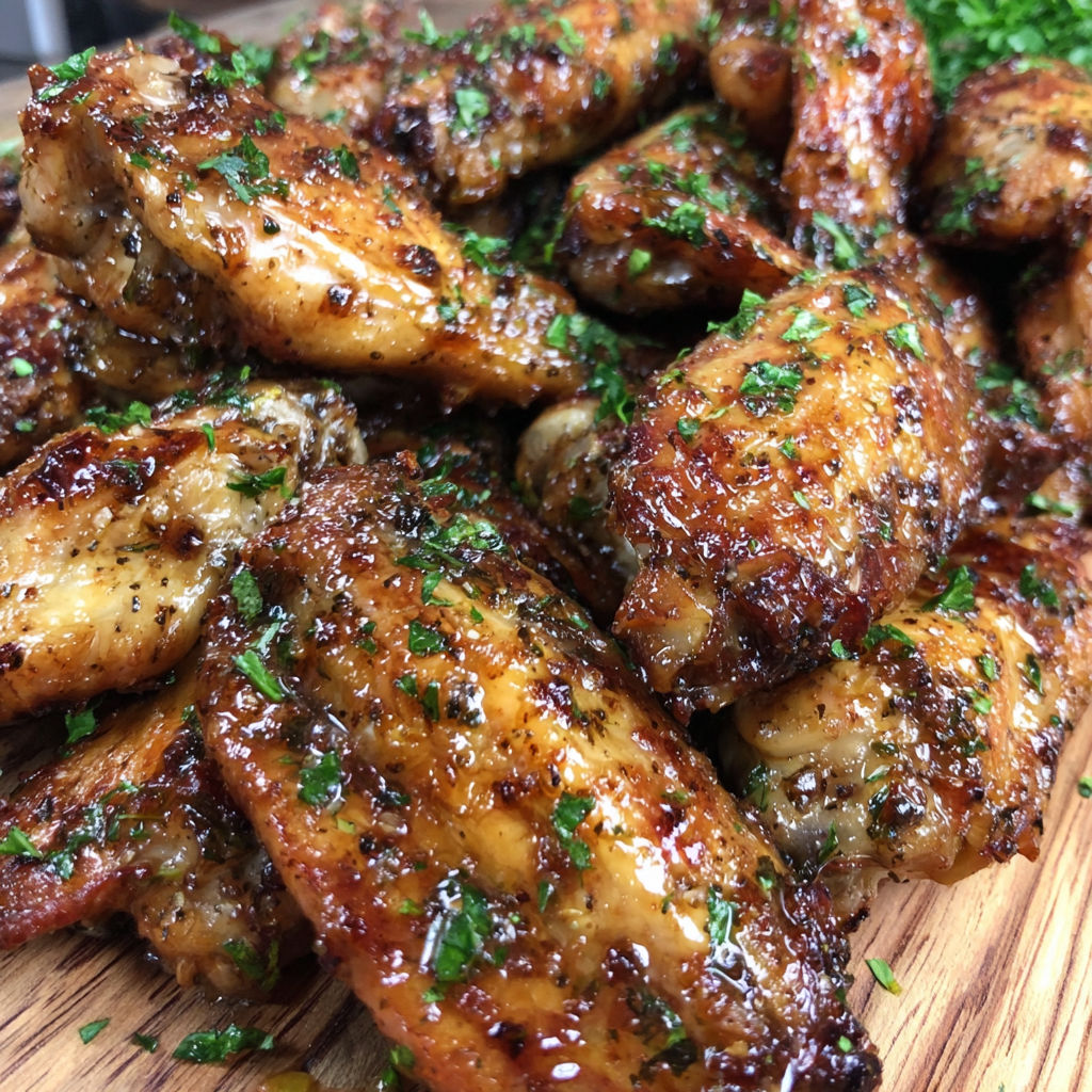Smoked garlic lemon pepper chicken wings.
