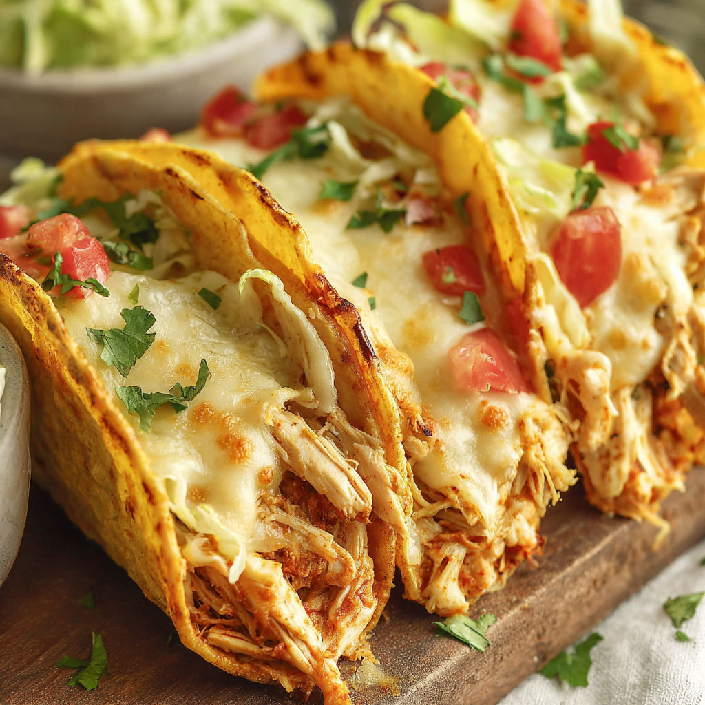 Two tacos with lettuce and cheese.