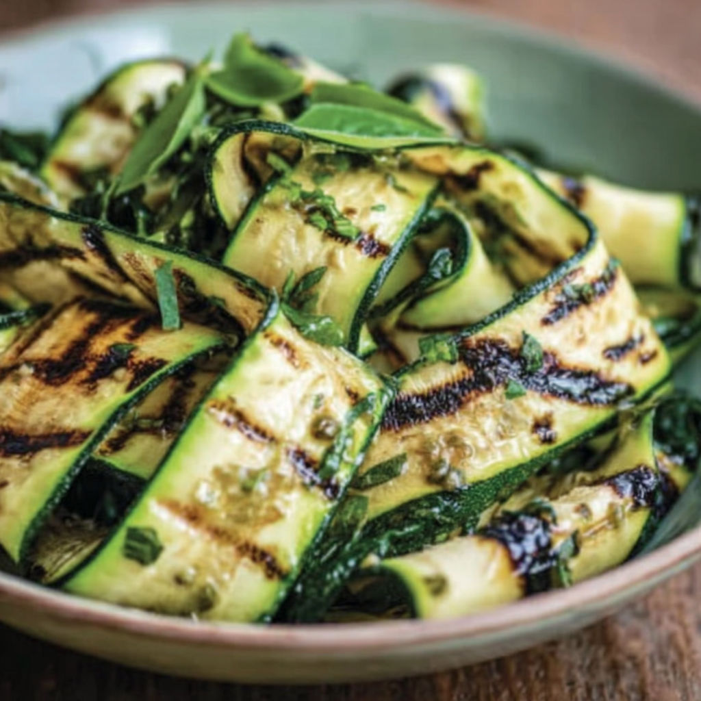 A bowl of food with a green vegetable.