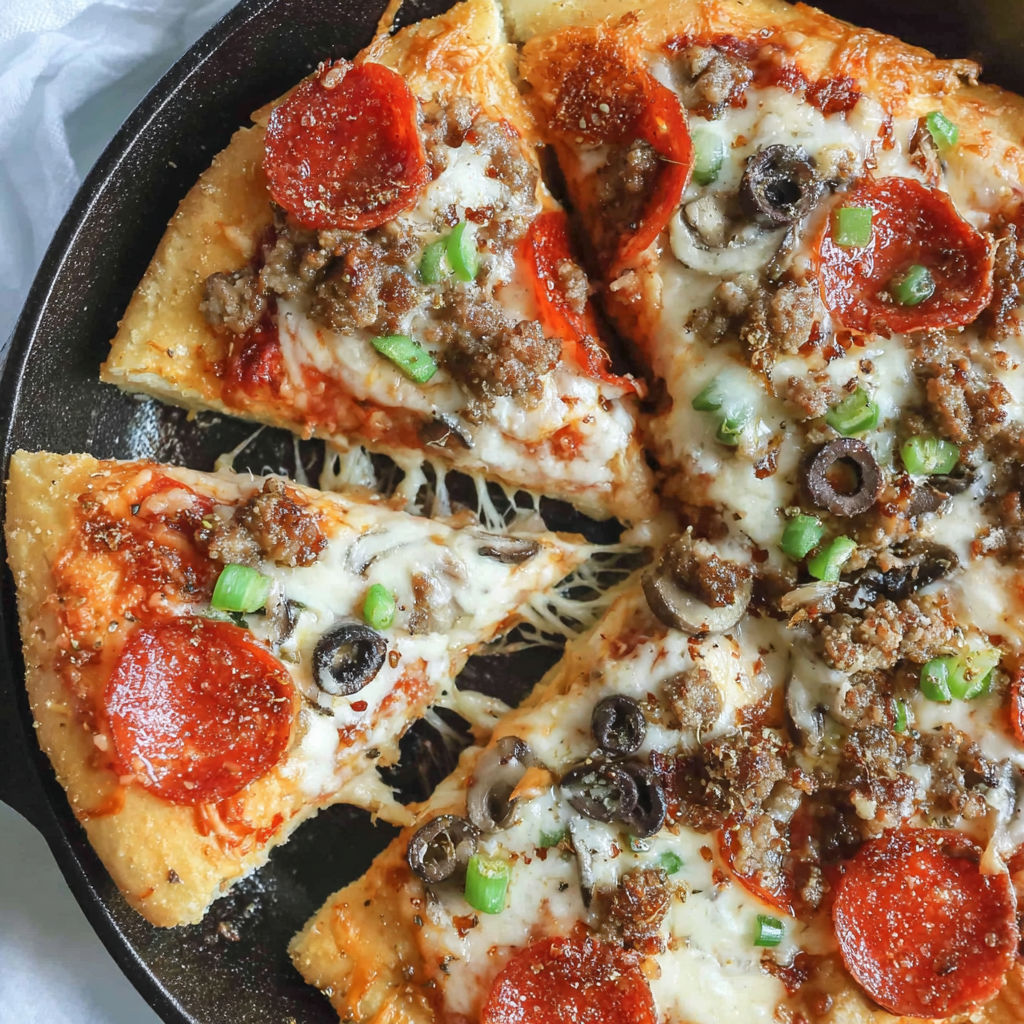 A slice of pepperoni pizza with mushrooms and olives.