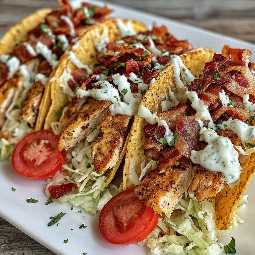 A plate of food with bacon and tomatoes.