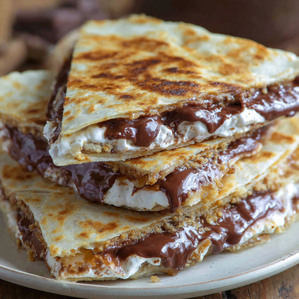 A stack of sandwiches with chocolate sauce.