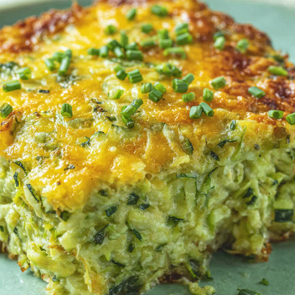 A piece of food with green toppings.
