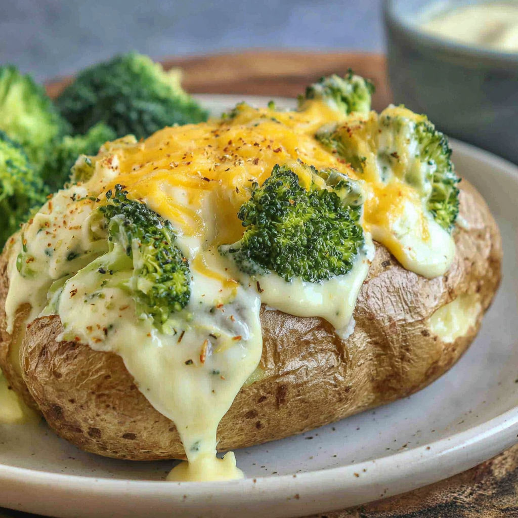 A plate of food with broccoli and cheese.