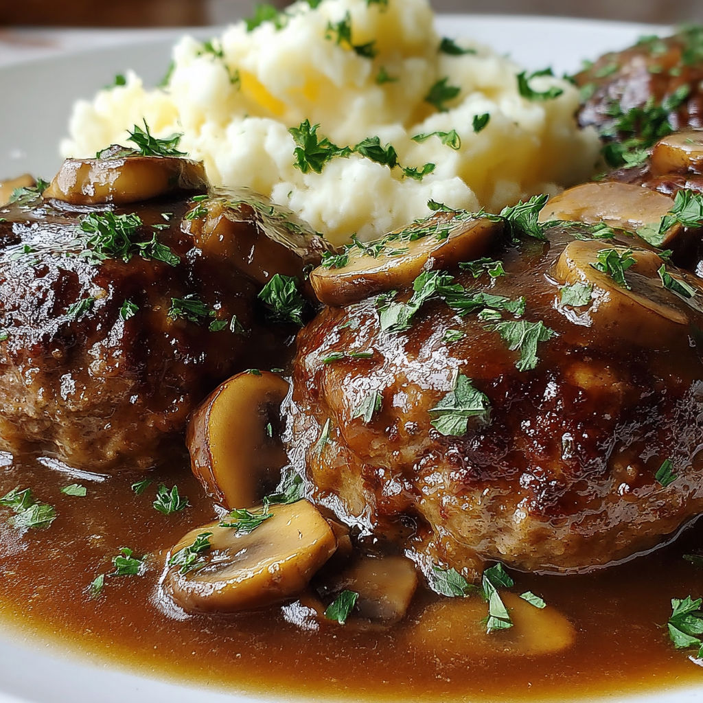 A plate of meat covered in gravy.
