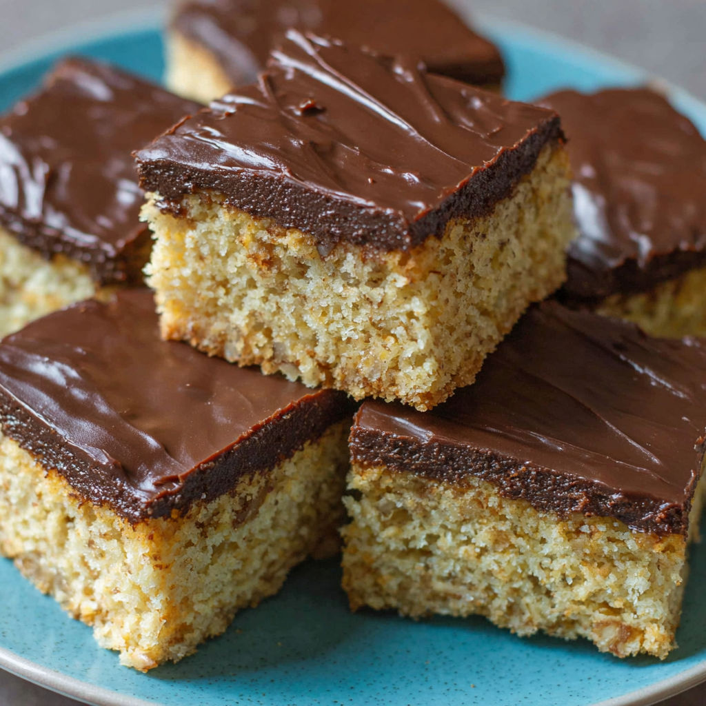 A plate of chocolate cake with chocolate frosting.